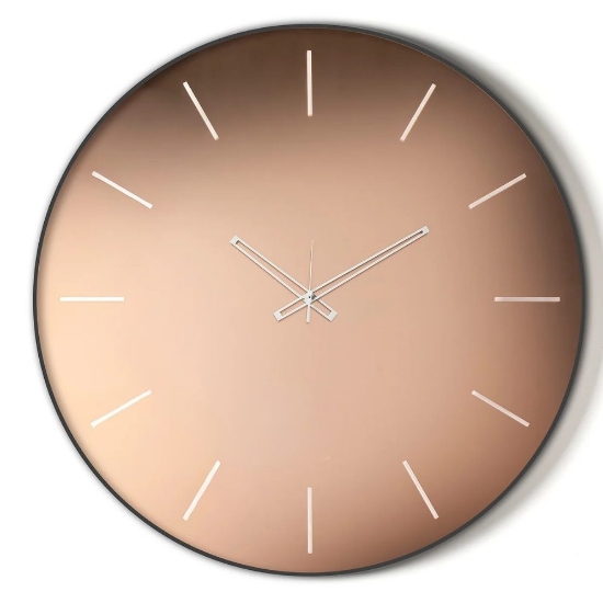 Orologio moderno per parete rotondo vetro velour rosa 45cm