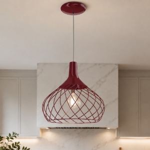 Lampada a sospensione moderna bordeaux led 19w 2700k dimmerabile 1560lm