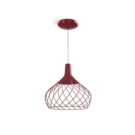 Lampada a sospensione moderna bordeaux led 19w 2700k dimmerabile 1560lm