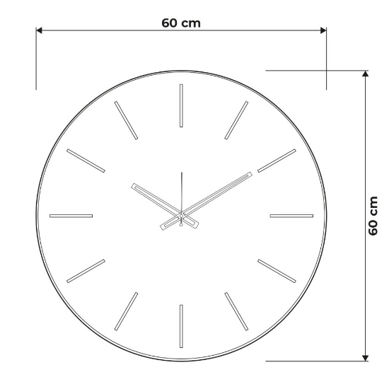 Orologio da parete rotondo per cucina moderna ottone 60cm