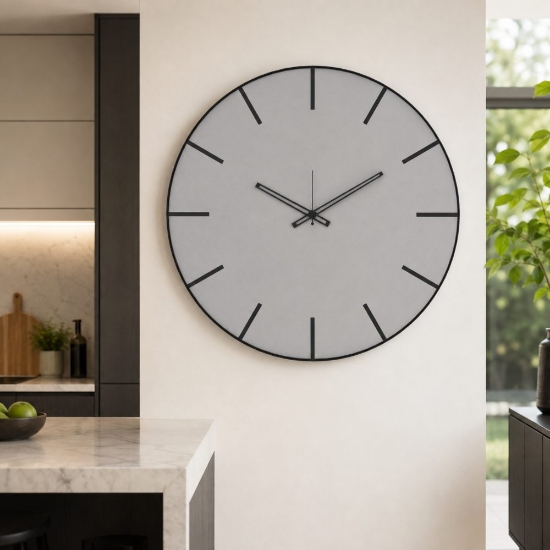 Orologio da parete moderno rotondo design minimalista alluminio 45cm