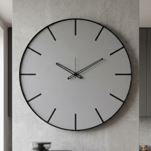 Orologio moderno da parete rotondo nero alluminio 60cm