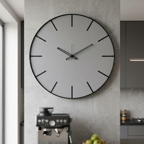 Orologio moderno da parete rotondo nero alluminio 60cm
