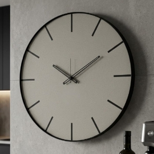 Orologio rotondo da cucina moderna nero e avorio 60cm