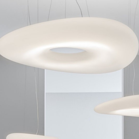 Lampadario moderno bianco led 23w 3000k dimmerabile stilnovo mr magoo