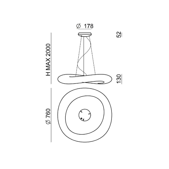 Mr magoo stilnovo lampadario a sospensione design led 30w 3000k doppia emissione