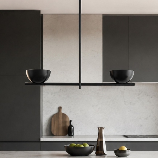 Lampada a sospensione moderna nero led 27w 2700k dimmerabile per soggiorno