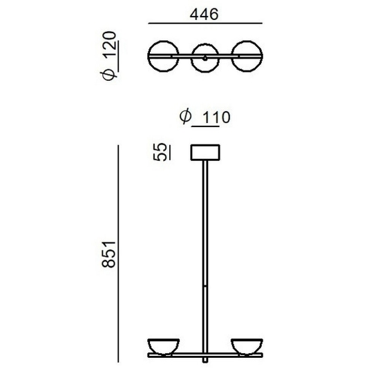 Lampada a sospensione moderna nero led 27w 2700k dimmerabile per soggiorno