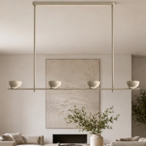 Nido stilnovo lampadario moderno beige led 2700k dimmerabile