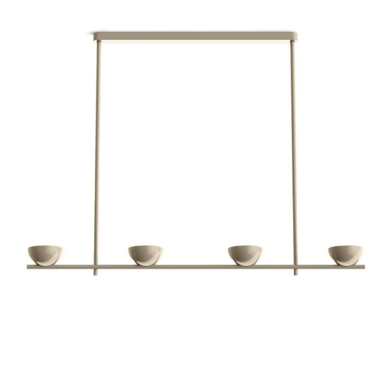 Nido stilnovo lampadario moderno beige led 2700k dimmerabile