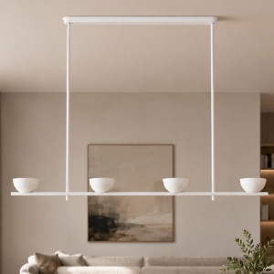 Lampada a sospensione moderna bianca opalino dimmerabile led 45w 2700k