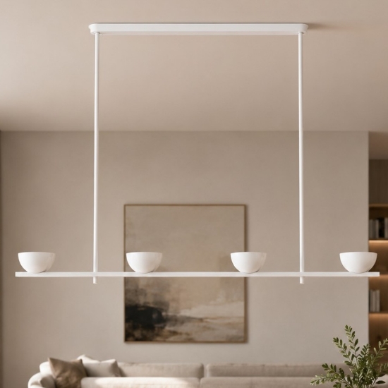 Lampada a sospensione moderna bianca opalino dimmerabile led 45w 2700k