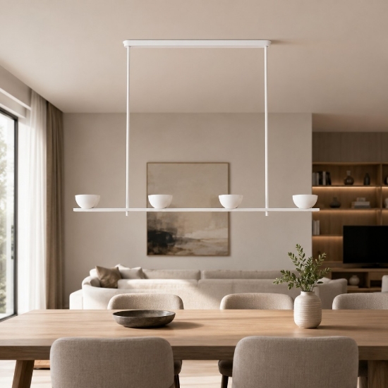 Lampada a sospensione moderna bianca opalino dimmerabile led 45w 2700k
