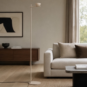 Nido stilnovo piantana da terra design beige led 25w 2700k dimmerabile