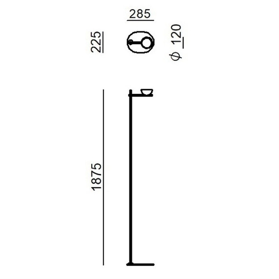 Nido stilnovo piantana da terra design beige led 25w 2700k dimmerabile