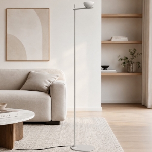 Lampada da terra moderna bianca opalino led 25w 2700k cri90 dimmerabile touch