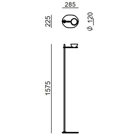 Lampada da terra moderna bianca opalino led 25w 2700k cri90 dimmerabile touch