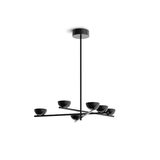 Lampadario moderno nero led 54w 2700k dimmerabile stilnovo nido