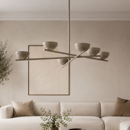 Nido stilnovo lampadario led 54w 2700k  dimmerabile beige