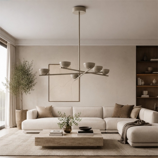 Nido stilnovo lampadario led 54w 2700k  dimmerabile beige