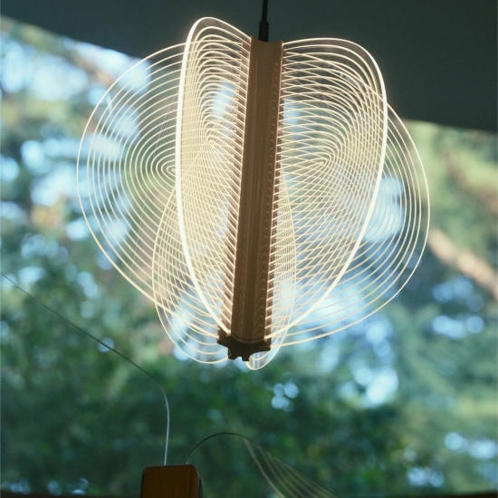Lampadario papylia di stilnovo design vetro dimmerabile led 2700k