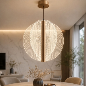 Lampadario a sospensione bronzo led 2700k stilnovo papylia