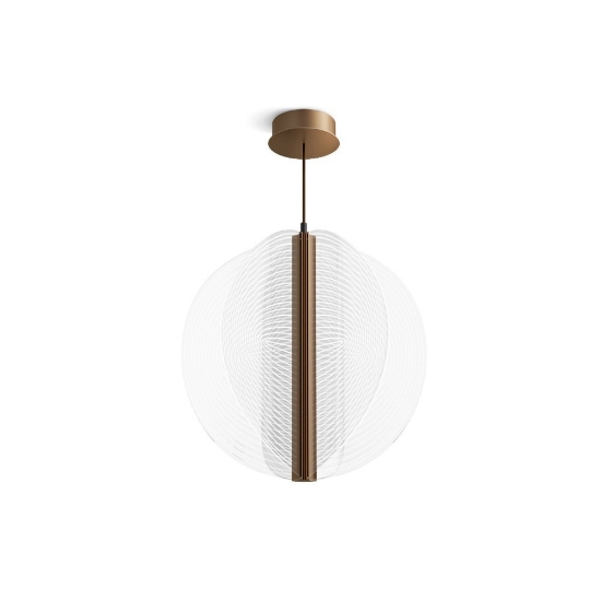 Lampadario a sospensione bronzo led 2700k stilnovo papylia