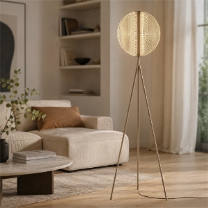 Lampada da terra piantana beige vetro led 2700k dimmerabile stilnovo papylia