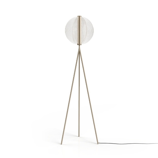 Lampada da terra piantana beige vetro led 2700k dimmerabile stilnovo papylia