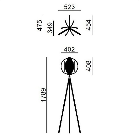 Lampada da terra piantana beige vetro led 2700k dimmerabile stilnovo papylia