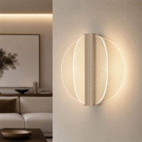 Applique moderna beige led 2700k dimmerabile stilnovo papylia