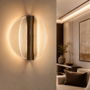 Applique moderna bronzo vetro dimmerabile dali2 led 23w 2700k cri90