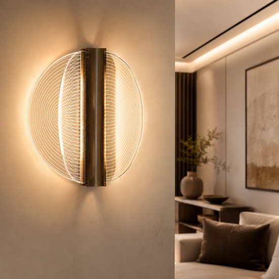 Applique moderna bronzo vetro dimmerabile dali2 led 23w 2700k cri90