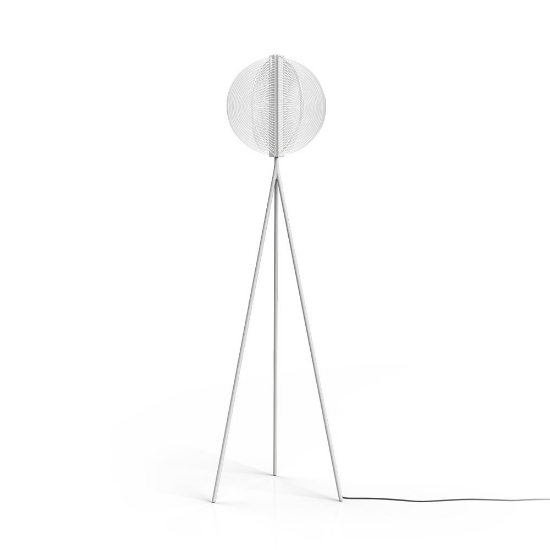Lampada da terra piantana moderna bianca led 2700k push-dim stilnovo papylia