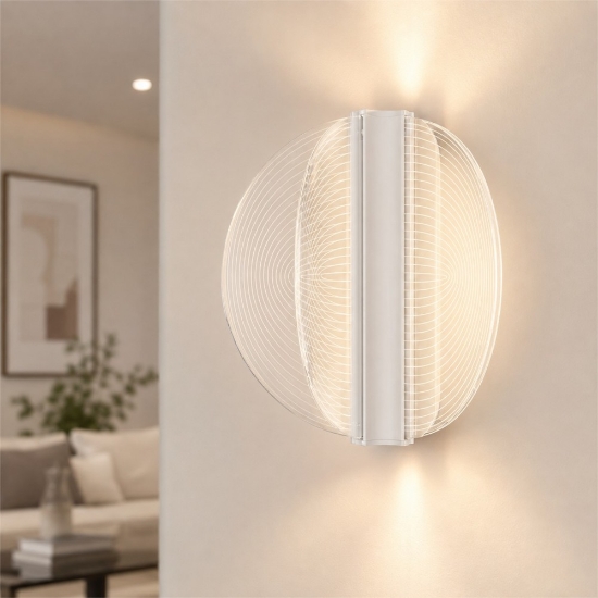 Stilnovo papylia applique moderna bianca vetro led 23w 2700k