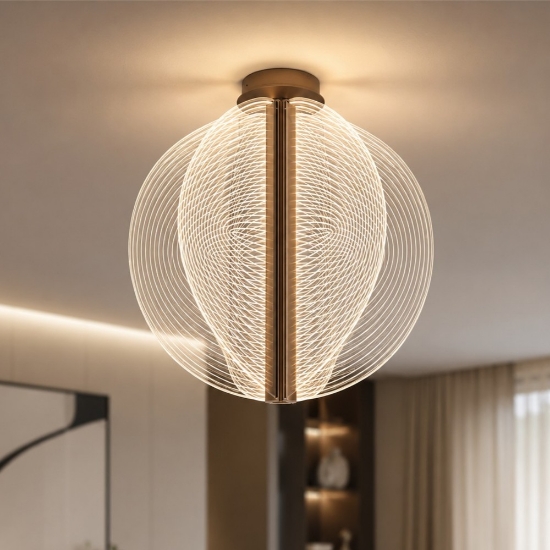 Stilnovo papylia plafoniera bronzo design moderno led 2700k dimmerabile
