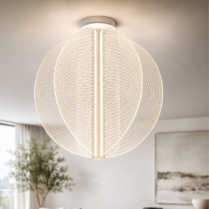 Stilnovo papylia plafoniera moderna bianca vetro led 2700k dimmerabile