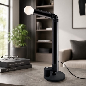 Lampada da tavolo moderna nera grigio stilnovo periscopio