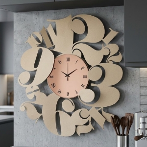 Orologio moderno a parete per cucina moderna rosa e beige