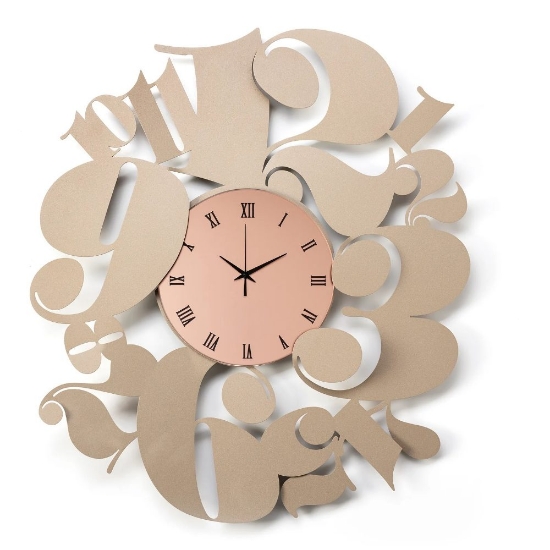 Orologio moderno a parete per cucina moderna rosa e beige