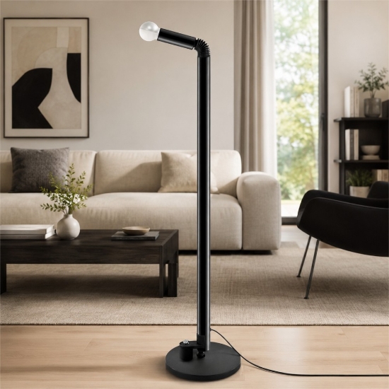 Stilnovo periscopio lampada da terra moderna nera per soggiorno