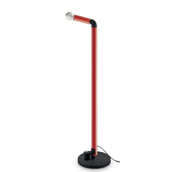 Lampada da terra moderna rossa orientabili stilnovo periscopio