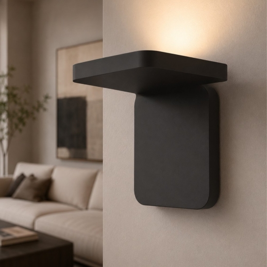 Quad stilnovo applique nera led 11w 2700k dimmerabile