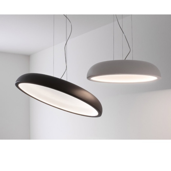 Reflexio stilnovo lampadario a sospensione moderna bianco led 48w 3000k dimmerabile