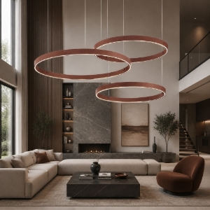 Lampadario a sospensione moderno oro rosato led 200w cct 3000k 4000k soggiorno