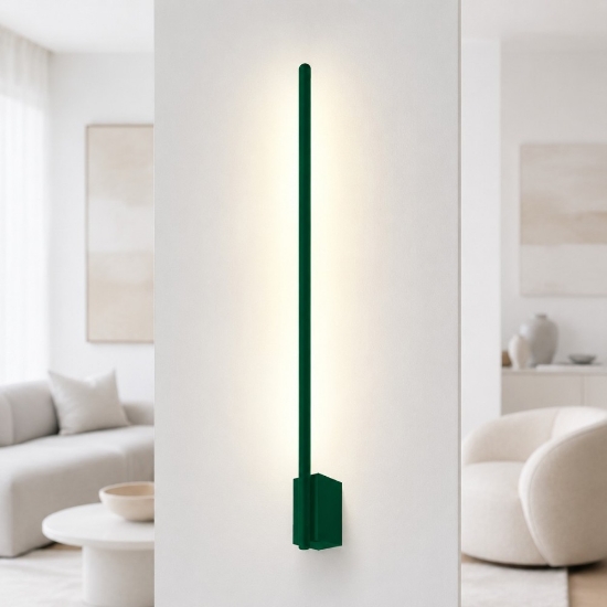 Applique moderna bacchetta verde bosco luce indiretta led 12w cct 3000k 4500k 6500k