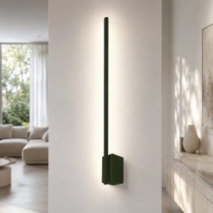 Applique moderna bacchetta luce indiretta verde oliva led 12w cct 3000k 4500k 6500k