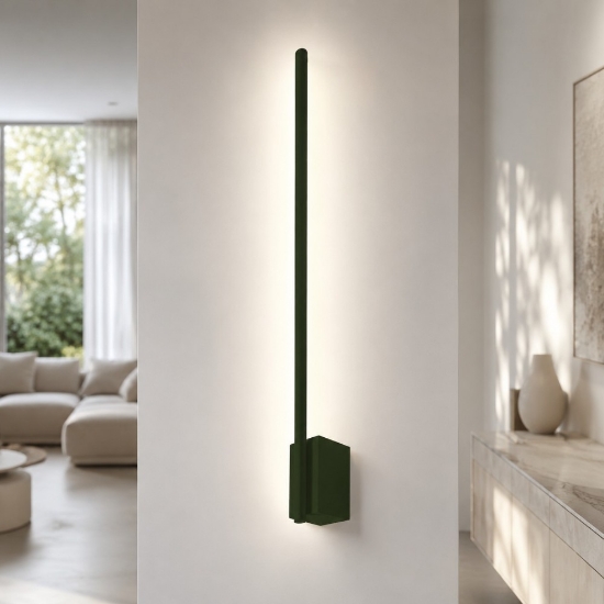 Applique moderna bacchetta luce indiretta verde oliva led 12w cct 3000k 4500k 6500k