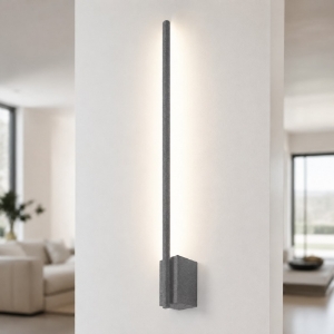 Applique moderna bacchetta grigio perla luce indiretta led 12w cct 3000k 4500k 6500k