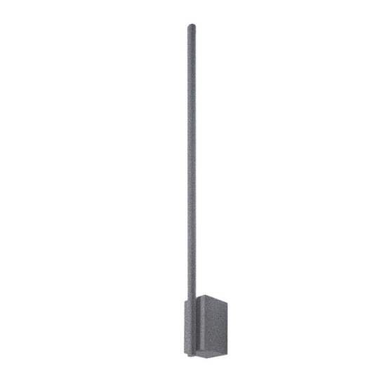 Applique moderna bacchetta grigio perla luce indiretta led 12w cct 3000k 4500k 6500k